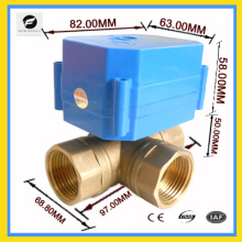 3 voies 3/4 &quot;laiton vanne à bille moteur T flux pour auto équipement chauffe-eau du système solaire de l&#39;eau